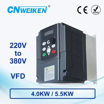 4kw/5.5 kw/ 220v jednofázový vstup 380v 3 fázy výstup AC Frekvenčný Menič ac disky /frekvenčný menič 220v/to380v
