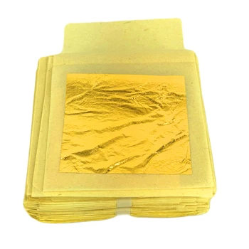 DIY 10 listy 9.33x9.33 cm Pravý 24K Gold List - Krásu Tváre Jedlo Dekorácie, Remeselné Dekorácie Skutočné Zlato Lístia