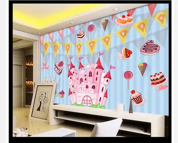 Customzed 3d tapety 3d deti tapety Sen hrad narodeninovú tortu TV nastavenie sieťovej detská izba