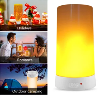 NOVÝ LED Efekt Plameňa Nočné Svetlo USB Nabíjateľné 3D Dynamický, Oheň, Svetlo Diaľkové Ovládanie Led Dekor Lampa pre Domáce Záhradný Bar Domov