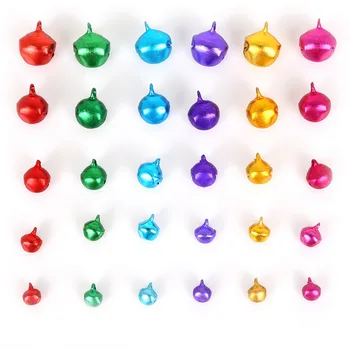 Veľkosti 6 mm 8 mm 10 mm 12 mm 14 mm Mix Farieb Voľné Korálky Malé Jingle Bells Pre Vianočné Dekorácie Darček DIY Plavidlá Príslušenstvo
