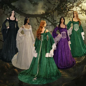 Renesančný Ženy, kráľovná, princezná Kostým Stredoveké Maiden Fantázie Cosplay halloween kostýmy pre ženy Viktoriánskej Šaty, Kostým