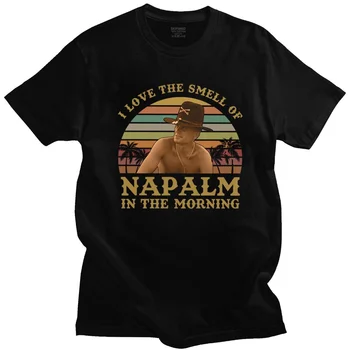Vintage Milujem Vôňu Napalmu Ráno T Shirt Mužov Krátke Rukávy Bavlna Apokalypsa Teraz T-shirr Bill Kilgore Tee Topy