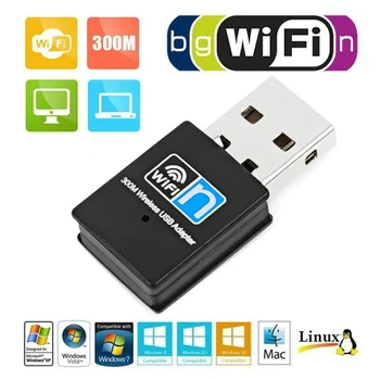 300Mbps USB Adaptér pre Bezdrôtovú sieť LAN, WIFI 802.11 n/b/g WLAN Karty adaptéra wifi