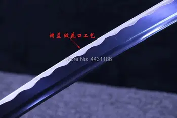 Späť Typ Kožené saje Japonsko Samuraj Meč Katana 1095 Vysoko Uhlíkovej Ocele Modrá Čepeľ Reálne Ostré Ninja meč Domov Zdobia