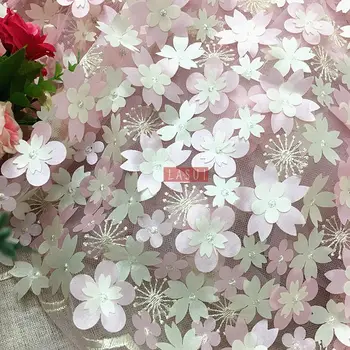 Nový ružovej a marhuľovej mix 1.35 m Úplný obraz 3D Vyšívané Biela Umiestnenie čipky Svadobné šaty