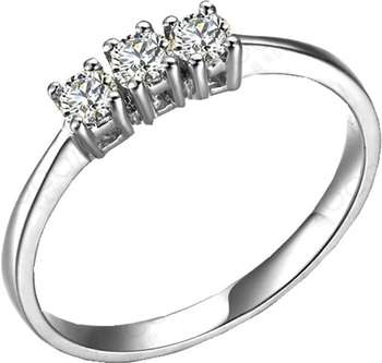Celkom 0.3 Ct Okrúhly Rez Moissanite Ring Test Pozitívny Vysokej Kvality S925 Striebro Zásnubný Prsteň Biele Zlato Farebné Šperky