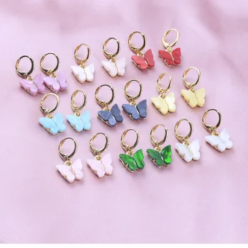 Nové Trendy dámske koktail party náušnice roztomilý motýľ náušnice street style kórejský módne šperky darček