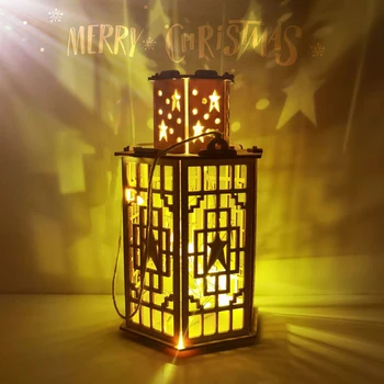 Vianočné Osvetlenie Kabíny Vianočné Drevený Dom, Trblietavé Svetlo LED Domáce Dekorácie Noc Lampa Prívesok Led Sviečky Prop Led Môže