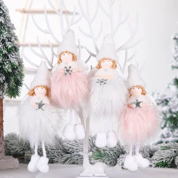 20 Cezhraničnej Vianočné Dekorácie, Ručne Vyrábané Plyšové Dievča Prívesok Anjel Vianočný Stromček Malý Závesný Držiak Darček