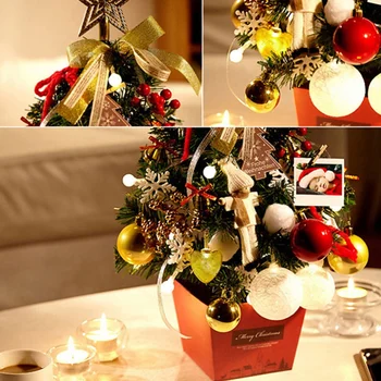 Mini Vianočný Stromček Package 50 cm Ploche Malé Mini Dekoratívne Vianočný Strom Dekorácie Darčeka Vianočný Dekor