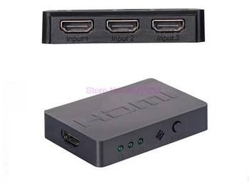 50pcs 3x1 HDMI Splitter 3 Port Hub Políčko Autom. Prepnutie 3 V 1 Z Switcher 1080p HD 1.4 S Diaľkovým ovládaním pre HDTV XBOX360 PS3