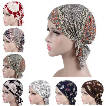 Moslimské Ženy Hidžáb Kapoty Spp Čiapky Kvetinový Úsek Šatku Turban Klobúk na Hlavu Zábal pokrývku hlavy na Chemo vypadávanie Vlasov Pacientov s Rakovinou