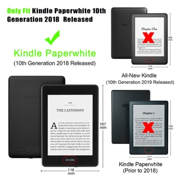 Smart PU Kožené puzdro Pre Amazon Nový Kindle Paperwhite 2018 Vydané Kryt Pre Kindle Paperwhite 4 10. Generácie Prípade +FilmPen