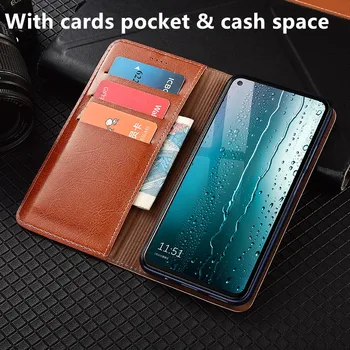 Crazy horse originálne kožené peňaženky telefón prípade karty, vrecko na OPPO Realme 7 Pro/OPPO Realme 7 telefón taška magnetický kryt funda