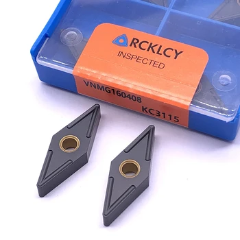 10pcs RCKLCY Vysokej kvality VNMG160408 MG KC3115 Obrábanie liatiny vonkajšie kovové rezacie nástroje CNC stroj ndexable nástroje