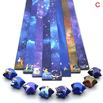 136 X Zmiešané Sky Vesmíru Vzor Šťastie Priať Star Papierové Pásky urob si sám Skladanie Origami Darček Plavidlá, Papierové Dekorácie Dodávky