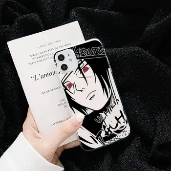 Naruto Manga Uchiha Anime fundas Telefón Prípade Transparentné pre iPhone 6 7 8 11 12 s mini pro X XS XR MAX Plus