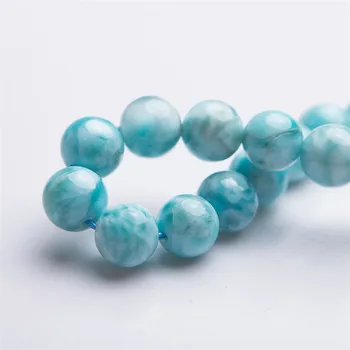 10 mm Skutočné Prírodné Modré Larimar Drahokam Náramky Liečivé Vody Parttern Crystal Kolo Perličiek Náramok AAAAA Pre Ženy, Ženský