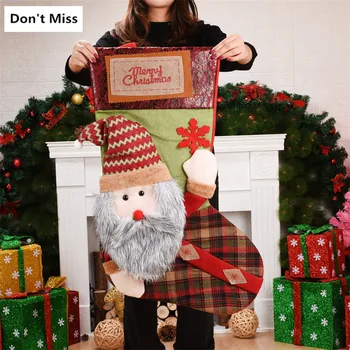 Vianočné Vrecia Santa Claus Snehuliak Elk Osadenie 73*45 cm Veľké Vianočné Tašky, Držiak na Darčekové Tašky Vianočné Závesné Dekorácie