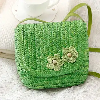 Flip malý kvet zrastov taška College vietor malej kabelke peňaženku slamy taška retro prázdninový voľný čas plážová taška
