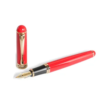 NOVÉ Jinhao 750 Kovové Plniace Pero červené Telo 0,5 mm Červená Čierna Hladké Písanie Darček Atramentové Pero na Podnikanie