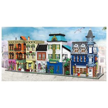3225Pcs Európskej Street View Hotel Reštaurácia Tehly Model MOC Stavebné Bloky Hračka blok montáž hračky pre deti, Deti darčeky