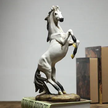 Domáce Dekorácie Príslušenstvo Starožitné Kôň Socha Živice Zvierat Socha Obývacia Izba Displej Artware Dary Runing Kôň