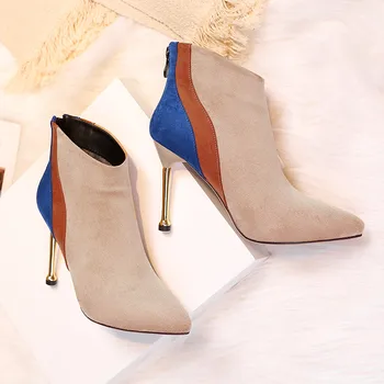 ASUMER veľkosť 34-40 móda jeseň zima botos zmiešané farby, elegantné členkové topánky ženy tenké vysoké podpätky, topánky na jeseň zimné topánky