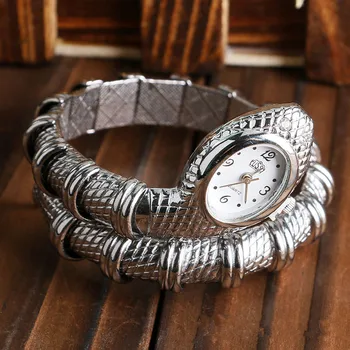 CUSSI 2018 Nové Luxusné Serpentíny Dámske Náramok Hodiniek Strieborná Quartz náramkové hodinky Dámske Šaty Hodinky Had Hodiny Reloj Mujer