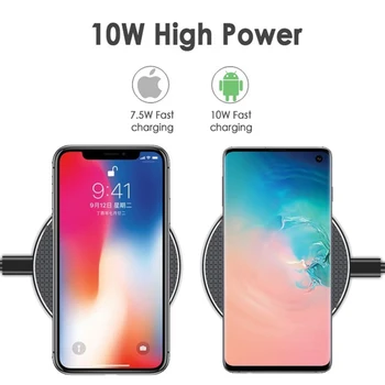 10W Rýchlo Qi Bezdrôtová Nabíjačka pre iPhone 11 Pro 8 X XR XS Max Rýchle Bezdrôtové Indukčné Nabíjanie Pad Pre Samsung Huawei Xiao MI9