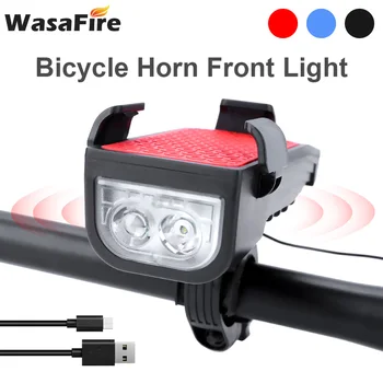 2000mAh, USB Svetlo na Bicykel Bicykel Horn Lampa 2*T6 LED Svetlometov 3 V 1 Držiaka Telefónu, jazda na Bicykli čelová Lampa 4 Režimy luz bicicleta