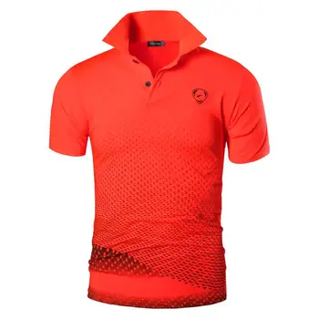 Jeansian pánske Športové Tričko Polo Shirts POLOŠTE Poloshirts Golf, Tenis, Bedminton Dry Fit Krátky Rukáv LSL195 Orange2