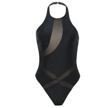 Ženské Plávanie Oblek Plavky Jeden Kus Ženy 2020 Plavky Čierna Oka plavky Kostým s uväzovaním za Vysoká Krku Bikini Môže Pláže