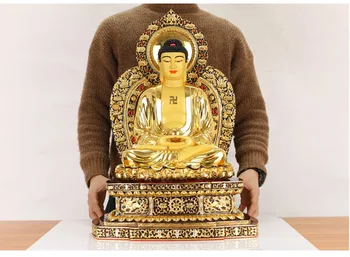 56 cm veľký Budhistický high-grade domov patróna zlato gilding Šakjamúni Amitabha, buddha socha TOP účinným Talizman Maskot