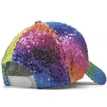 2020 Nové Rainbow Flitrami šiltovku Pre Ženy Letná Bavlnená Čiapka Snapback Hip hop klobúk Gorras Casquette Kosti Girl Party klobúk