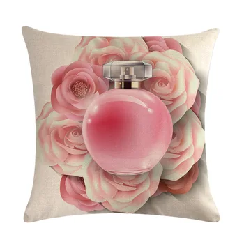 45*45 cm Ručne Maľované Kvety Rúž Fľaše obliečky na Vankúš a Gauč Vankúš Domov Dekoratívny Vankúš bytový Textil