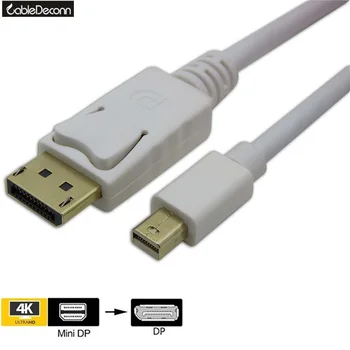 Mini DisplayPort DP na DisplayPort 1.2 Kábel Samec Samec 6 1.8 M Black & Biela Farba 10ft/3m