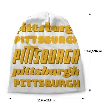 Pittsburgh Retro Vintage White Tričká Nálepky Pletené Čiapky Bežné Čiapky Hip-Hop Klobúk Pittsburgh Retro Vintage Oceľový Mesta