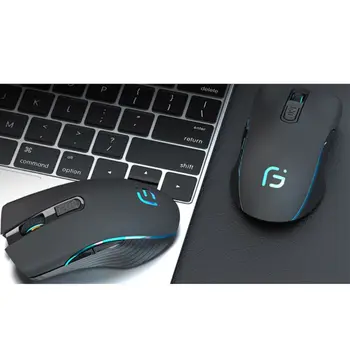 2.4 GHz, USB Bezdrôtová Nabíjateľná Myši 7 Farebné Svetlo Dýchania 3 Výstroj DPI Tiché Hranie Office Notebook Mouse