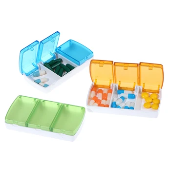 1pcs Prenosné 3 Mriežky Pilulku Box Prípade Tabletky Organizátor Prípade Cestovné Ukladacieho priestoru Tabletu Kontajner