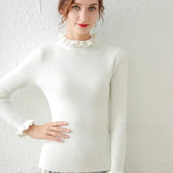 Turtleneck svetre pre ženy zimné oblečenie teplé pletené pulóvre elastické štíhle sexy basicshirt klasické zhora hotsale žena svetre