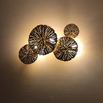 Plné medené nástenné svietidlo hotel dekorácie osobnosti obývacia izba pozadí steny dutiny von lotus leaf spálňa nástenné svietidlo