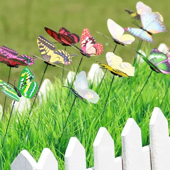 10Pcs/Set Krásny Motýľ Na Palice, Záhradné Dekorácie, Vázy Trávnik Remeslo Umenie DIY Decoratio 2017 Nové Krásne