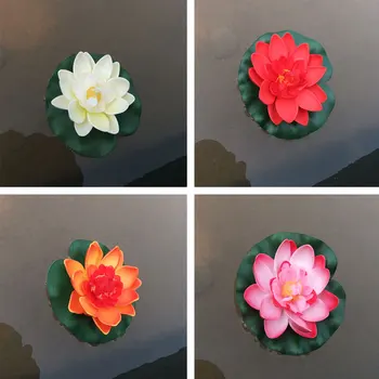 Umelé Lotus Domov Záhradné Jazierko Dekorácia Umelé Lotus lekna Plávajúce Kvet Rybník Rastlín Ornament 1pcs 10 cm