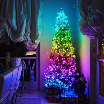 Vianočný Strom Dekorácie Svetlá Vlastné LED Reťazec Svetlá Aplikáciu Diaľkové Ovládanie Svetlá na Vianočný Stromček Mulčovače