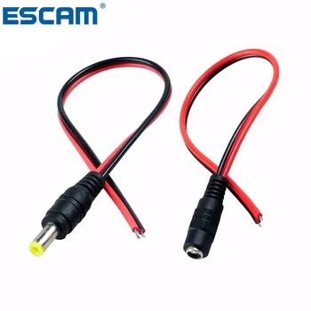 ESCAM 1pcs 30 cm predĺženie pripojiť vodič 5.5*2.1 mm Žena & muž Kábel Zapojte Vodič elektrická Zásuvka pre pásy CCTV Kamery 12V DC
