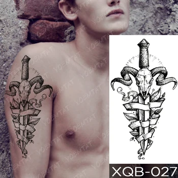 Nepremokavé Dočasné Tetovanie Nálepky Koza meč Lebky Flash Tetovanie Lucifer Sova Vlk Demon Body Art Rameno Falošné Tetovanie Ženy Muži