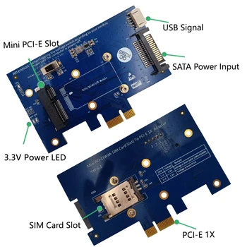 PCI-E WiFi Adaptéra PCIE, Wifi, Bluetooth Adaptér Mini PCI Express do PCIE X1 Sieťové Karty Mini PCI E Wifi 3G/4G/LTE + SIM Slot