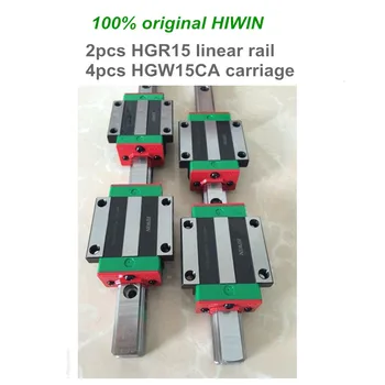 2ks HIWIN lineárne vodiacej koľajnice HGR15 200 250 300 mm s 4pcs lineárnych blok prepravu HGH15CA / HGW15CA CNC časti